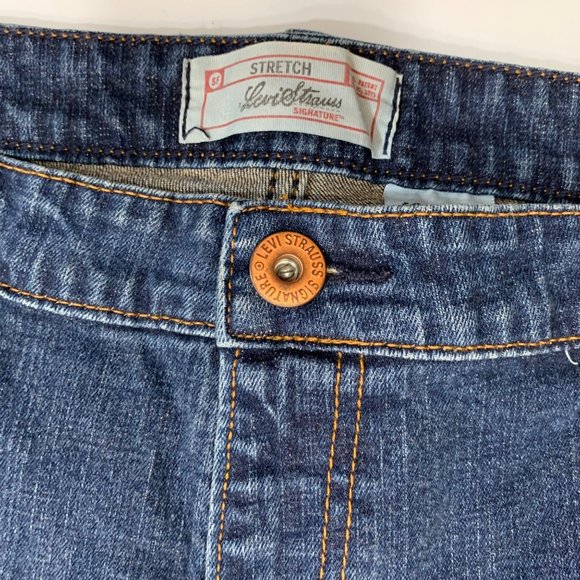 Levis Strauss Stretch Womens Jeans Misses Size 16 Blue Flap Pocket Boot Cut - Picture 8 of 16